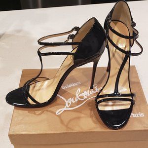 Christian Louboutin Arnold 100 Patent Leather T - Strap Sandals